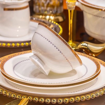 碗碟套装家用碗2024新款北欧轻奢景德镇陶瓷菜盘餐具碗盘碗筷碗具 1套图3