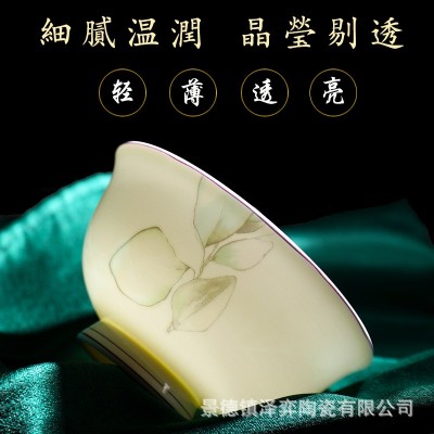 2023新款高档碗碟套装家用现代轻奢景德镇陶瓷骨瓷餐具餐具乔迁 1套图2