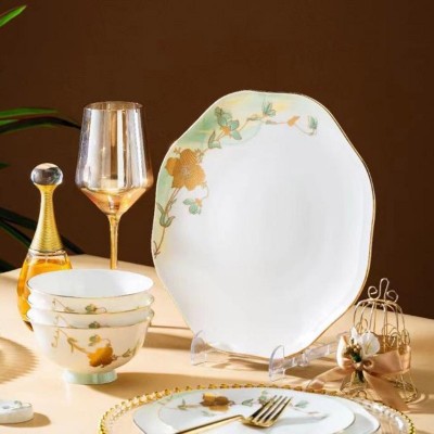 碗碟盘套装家用高端陶瓷碗盘碗筷面碗全套景德镇骨瓷礼品餐具批发 1套图3