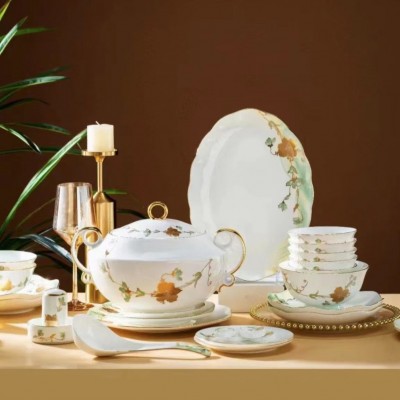 碗碟盘套装家用高端陶瓷碗盘碗筷面碗全套景德镇骨瓷礼品餐具批发 1套图4