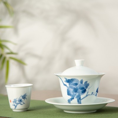 景德镇陶瓷茶具套装开业礼品功夫批发印logo家用仿古盖碗礼盒复古 1件图4