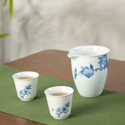 景德镇陶瓷茶具套装开业礼品功夫批发印logo家用仿古盖碗礼盒复古 1件图2