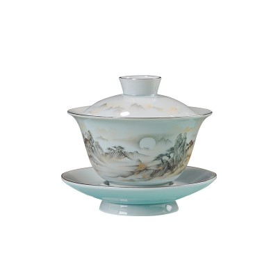 景德镇陶瓷茶具套装开业礼品功夫茶具批发印logo家用仿古盖碗礼品 1件图5