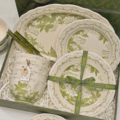 小清新ins风碗碟套装家用好看碗2025新款陶瓷饭碗盘子餐具釉下彩 1件