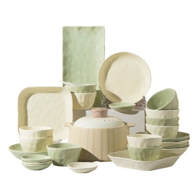 釉下彩奶油风2025新款碗碟套装家用陶瓷碗盘子乔迁礼品高颜值餐具 1件图5